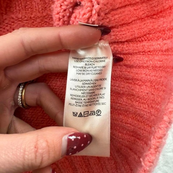 Free People Pink Lightening Brookside Knit Oversized Tunic Sweater Womens Sz XS - Picture 7 of 7